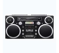 Retro Bluetooth Boombox CD Player, Cassette Deck, FM/AM Radio, USB/SD Playback & Aux Input