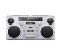 Retro Bluetooth Boombox with CD Player, AM/FM Radio, SD Slots, Aux & USB - Portable Music for Home, Beach, or Outdoors