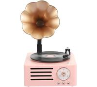 Retro Bluetooth Gramophone Turntable Player with Adjustable Sound Effects, Portable Speaker for Home and Outdoor Use, for Music Lovers