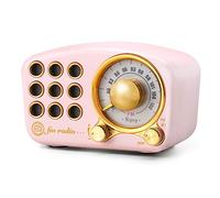 Retro Bluetooth Speaker FM Vintage Radio with Loud Volume, Strong Bass Enhancement, Bluetooth 5.0 Wireless Connection, Loud Volume,TF Card & MP3 Player (Pink)