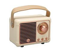 Retro Bluetooth Speaker, Small Vintage Wireless Bluetooth Speaker, Cute Old Fashion Style for Desk Bedroom Office, Support U Disk, Memory Card (Yellow)