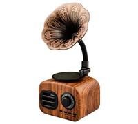 Retro Bluetooth Speaker - Vintage Phonograph Jukebox Radio, Mini Portable Brown Wireless Stereo, Bluetooth 4.1, HD Surround Sound