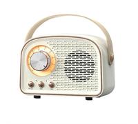 Retro Bluetooth Speaker - Wireless Vintage Speaker with Rich Sound, Portable Bluetooth 5.0 Audio for Home, Office, and Outdoor Use, Classic Design Meets Modern Technology (White)