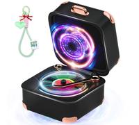 Retro Bluetooth Speaker with Lights【2025 Brit Design Award - A Vintage Aesthetic Art Piece】【52mm Titanium Diaphragm for Hi-Fi Audio】Vintage Suitcase Design with Manual Knob Controls&Lighting Effects