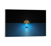Retro-boat-and-wave-dark-nostalgic-tides-5a-3840x2160 Poster Vintage Art, Wall Canvas, Decoration Aesthetic, Living Room, Kids Room Dormitory, Cafe, Bathroom, Suitable for Bedroom, Gym, Cool Classic 2