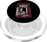 Retro Bodybuilder Fitness Affirmation Words Typography Art PopSockets PopGrip for MagSafe