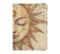 Retro Bohemian Tarot Astrology Star Moon Leather Passport and Vaccine Card Wallet Combo Travel Passport Wallet Document Organizer Holder Accessories Ultra Slim, Retro Bohemian Tarot Astrology Star