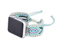 Retro Boho Braided Nylon Band Compatible with Apple Watch 40mm 41mm 38mm, Friendship Bracelet Handmade Woven Bohemian Beaded Western Dressy Strap for iWatch Series 8/SE/Ultra/7/6/5/4/3/2/1