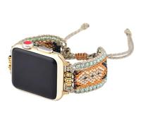 Retro Boho Braided Nylon Band Compatible with Apple Watch 40mm 41mm 38mm, Friendship Bracelet Handmade Woven Bohemian Beaded Western Dressy Strap for iWatch Series10/9/8/SE/Ultra/7/6/5/4/3/2/1 (Wizard
