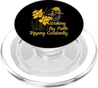 Retro Boho Christian Walking By Faith Tripping Constantly PopSockets PopGrip for MagSafe