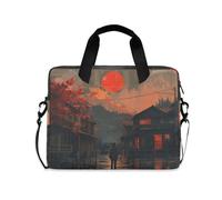 Retro Boho Elephants Sunflowers Laptop Sleeve Case Cute Computer Cases for Laptop Crossbody Bags for Work Journey with Strap Handle, 13 14 15.6 inch