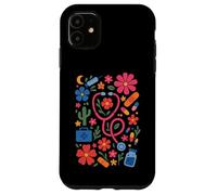 Retro Boho Floral Nurse Doctor Stethoscope RN Nursing Case for iPhone 11