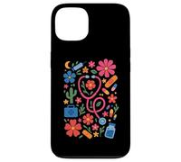 Retro Boho Floral Nurse Doctor Stethoscope RN Nursing Case for iPhone 13
