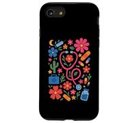 Retro Boho Floral Nurse Doctor Stethoscope RN Nursing Case for iPhone SE (2020) / 7/8