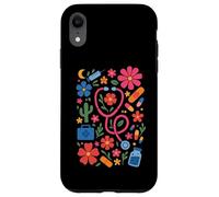 Retro Boho Floral Nurse Doctor Stethoscope RN Nursing Case for iPhone XR