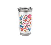 Retro Boho Floral Nurse Doctor Stethoscope RN Nursing Stainless Steel Insulated Tumbler