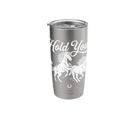 Retro Boho Trendy Hold Your Horses Stainless Steel Insulated Tumbler