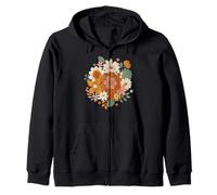 Retro Boho Vintage Floral Bouquet Aesthetic Flowers Zip Hoodie