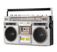 Retro Boombox Bluetooth Cassette Player | CD Tape Player with FM/DAB+ Radio & USB Recording | 80s Style Portable Stereo for Family Gatherings & Travel