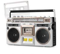 Retro Boombox CD Tape Player, Bluetooth Cassette Player with FM DAB+ Radio, USB SD Input, Cassette Recorder for Home and Travel, Vintage Decor