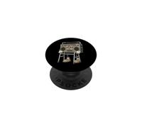 Retro Boombox Elder Character Vintage Radio Music Player PopSockets Adhesive PopGrip