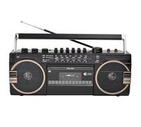 Retro Boombox, Portable Cassette Player with AM/FM Radio and Bluetooth, Volume Adjustment Knobs, Ideal for Family Gatherings and Travel