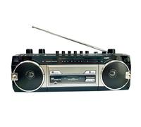 Retro Boombox, Radio Cassette Player Recorder, FM Radio, Headphone Jack, USB/Micro SD Slots, Convert Cassettes to USB/SD, Classic 80s Style Retro, Built-in Microphone