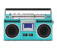Retro Boombox with AM/FM Radio, CD Player, 3.5mm Headphone Jack, SD/USB Input, Built-in Speaker, Cassette Recorder, Classic 80s Style for Family Gatherings and Travel