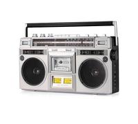 Retro Boombox with CD, Cassette & Bluetooth - Portable Stereo Radio Player with SD/USB Input and Tape Recorder for Gatherings & Travel