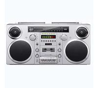 Retro boombox with CD Player & Cassette - Bluetooth 5.0, AM/FM Radio, SD/AUX/USB Playback + Headphone Jack | Portable Vintage Audio Center for Home/