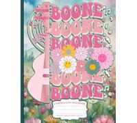 Retro Boone Flower Power Notebook | College Ruled Composition Journal For Teen Girls, Women, School and Office Use | Groovy Guitar and Smiley Daisy Theme
