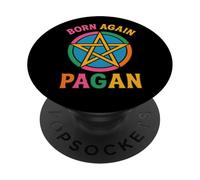 Retro Born Again Pagan Pentagram Earth-Based Spirituality PopSockets Adhesive PopGrip