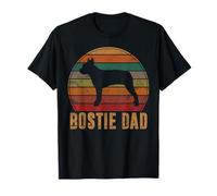 Retro Boston Terrier Dad Gift Dog Owner Pet Bostie Father T-Shirt