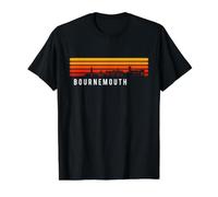 Retro Bournemouth Shirt England Cityscape Skyline British Value Graphic T-Shirt, Men, Black, M