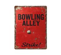 Retro Bowling Alley Game Room Decor Metal Tin Sign Plaque