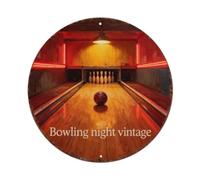 Retro Bowling Alley Vintage Sign Metal Tin Sign Plaque