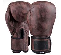 Retro Boxing Professional Gloves for Men & Women Training Sparring Gloves for Punching Bag, Kickboxing, Muay Thai, MMA,brown,12oz