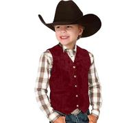 Retro Boys Cowboy Vest Gilet Suede Leather Costume Style Western Vest Vintage Waistcoat Cowboys Halloween Outfits