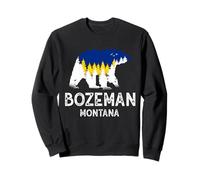 Retro Bozeman Montana Grizzly Bear MT Vacation Sweatshirt