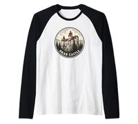 Retro Bran Castle Romania/Bran Castle Raglan Baseball Tee