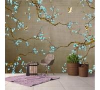 Retro: Branches Blue Flowers Flying Birds 3D Wallpaper Luxury Home Dining Decor Paste Sofa Living Room The Wall for Bedroom Mural-250cm×170cm