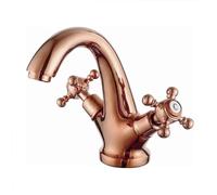 Retro Brass Bathroom Faucet, Dual Handle Mixer for Hot & Cold Water, Adjustable Rose Gold Design, Stylish Home Upgrade, Premium Quality Water Tap