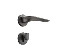 Retro Brass Bedroom Door Lock with Silent Handle French Style Indoor Privacy LockBlack Finish for Enhanced Security Elegant Design for Home Decor