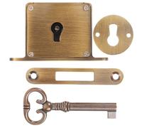 Retro Brass Cabinet Drawer Lock with Key for Wooden Cabinets | Antique Style, Smooth Key Operation, Protects Files and Private Items, Golden Finish for Home Office Storage