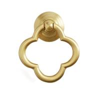 Retro Brass Cabinet Handles, Spherical Pull Rings for Drawers, Wardrobes Sideboards, Surface Mount Antique Pulls(Brass)