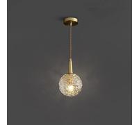 Retro Brass Chandelier Copper Lamp Body + Spherical Water Crystal Pendant Light E14 Ceiling Lighting Old-Fashioned Simple Suspension Lights for Dining, Living Room, Kitchen Island