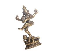 Retro Brass Four Armed Buddha Statue Desktop Ornament for Home Offices