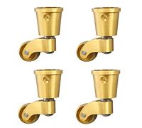 Retro Brass Round Wheels - Antique Furniture Casters Small Swivel Wheels for Sofa Chair and Table - Gold Finish Perfect for Vintage Home Décor
