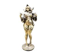 Retro Brass Sexy Stockings Standing Beautiful Female Statue,Metal Scantily Dressed Woman Sculpture Miniatures Body Art Crafts Desktop Ornaments Home Car Decoration Collectible Figurines