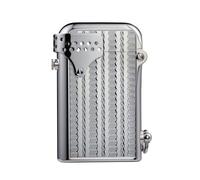 Retro Brass Windproof Kerosene Lighter, Refillable, Soft-Flame, Camping, Automatic Ignition, Non-Slip Durable, Luxury, Collectible, Men’s Present, Thorens Gen6 Double Claw Silver Wave Reflection